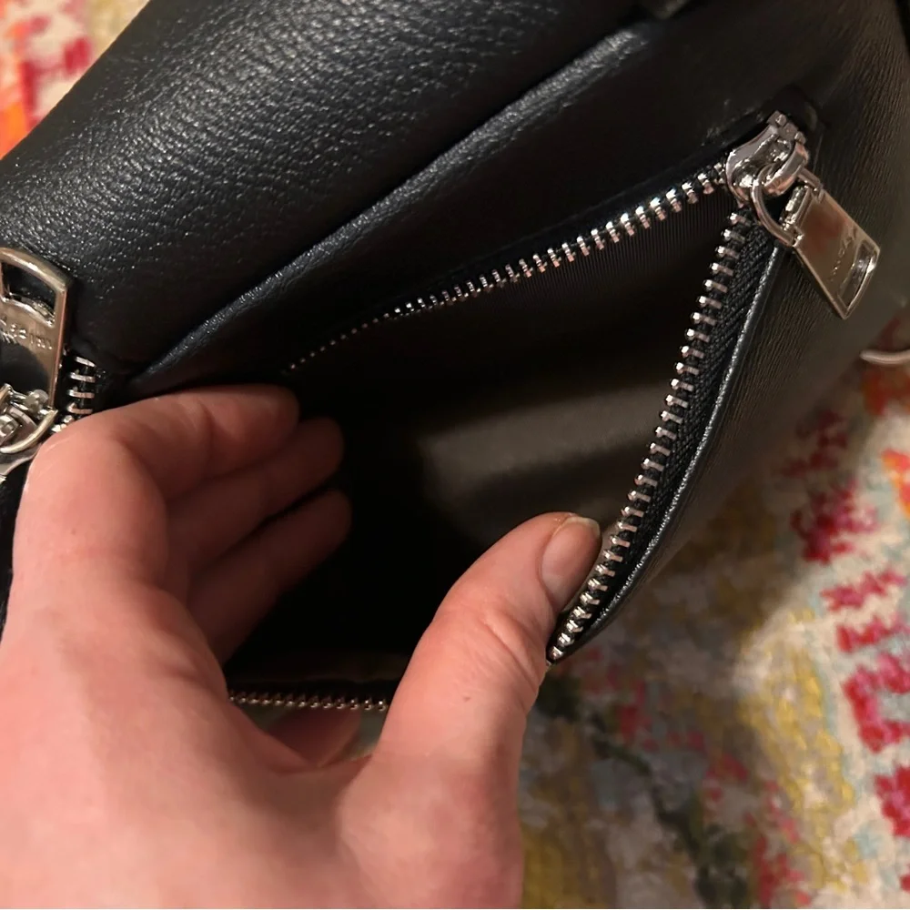 Amazon Anti Theft Black Leather Crossbody Sling Bag - Picture 13 of 15